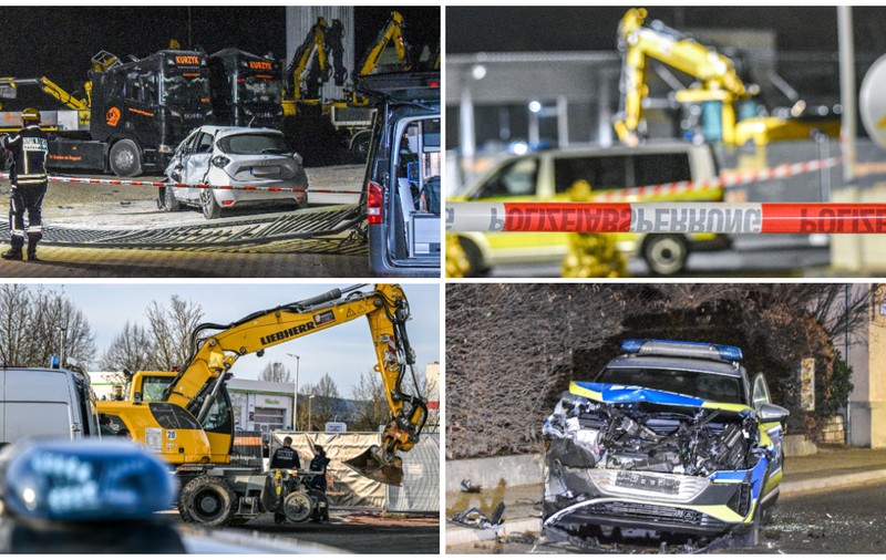 Polițiștii au ucis un bărbat care i-a atacat cu un excavator și care timp de o oră a distrus firma care-l concediase, în Germania  | VIDEO
