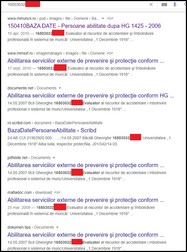 Rezultatele căutării unui CNP pe internet arată că tabelul a fost multiplicat și pe alte site-uri