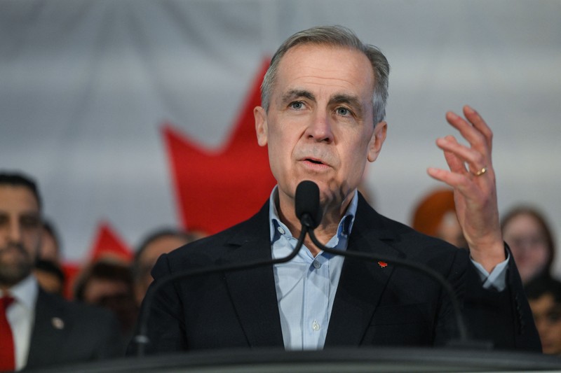 EDMONTON, CANADA - JANUARY 16: Mark Carney, former governor of the Bank of Canada, officially announces his campaign for leadership of the federal Liberal Party at Laurier Heights Community League in Edmonton, Canada, on January 16, 2025. Carney vowed to break away from 'politics as usual' and prioritize economic reforms designed to benefit everyday Canadians. Artur Widak / Anadolu/ABACAPRESS.COM