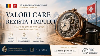 Expoziția „Valori care rezistă timpului” de la BNR: Albini Prassa aduce în prim-plan 115 ani de relații România–Elveția prin orologerie
