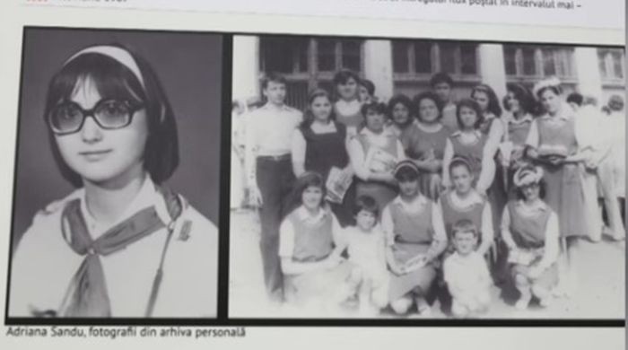 Adriana Sandu în perioada când era elevă. Imagini din arhiva personală expuse la muzeul din Brăila