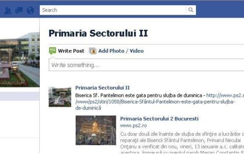 Primăria sectorului 2 şi-a făcut cont de Facebook