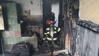 Explozie urmată de incendiu puternic la Galați. Foto ISU Galați