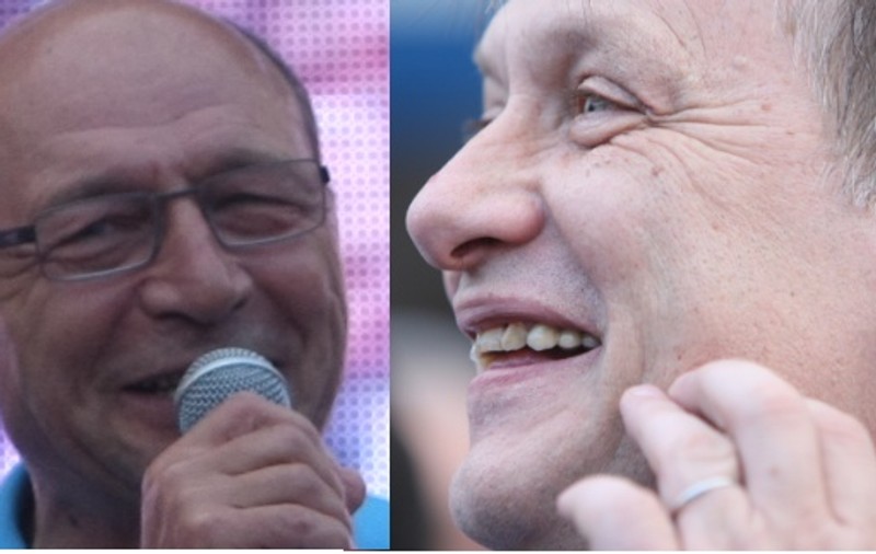 Oare aşa O SĂ RÂDĂ şi când află rezultatul la referendum? Băsescu, Antonescu şi Ponta, imaginea fericirii la miting