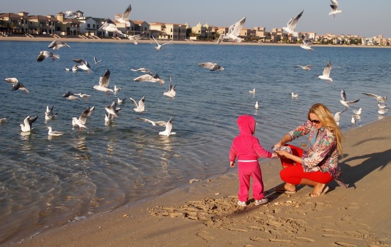 Raluca Zenga îngraşă pescăruşii în Dubai 