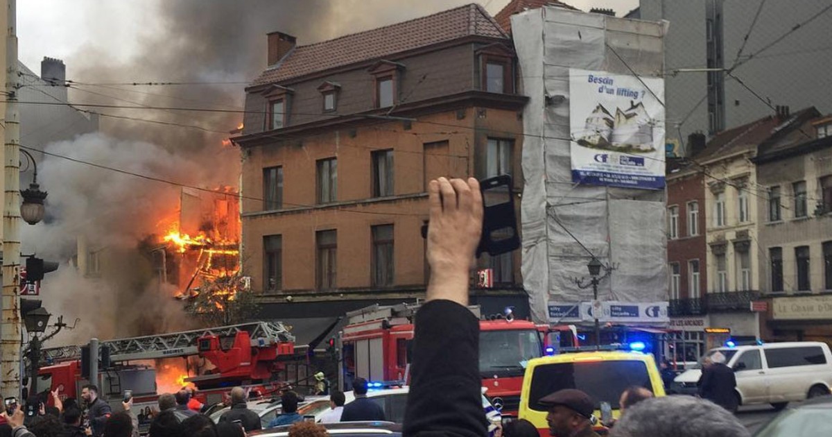 Incendiu violent intr-un bloc din bruxelles