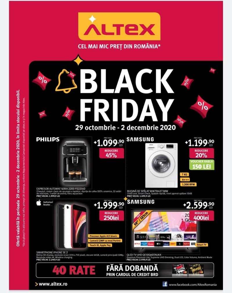 Pagina cu oferte din catalogul Altex de BF 2020