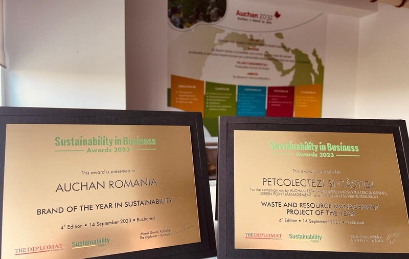 Auchan România, desemnat și în 2023 Brandul Anului în Sustenabilitate în cadrul galei Sustainability in Business 