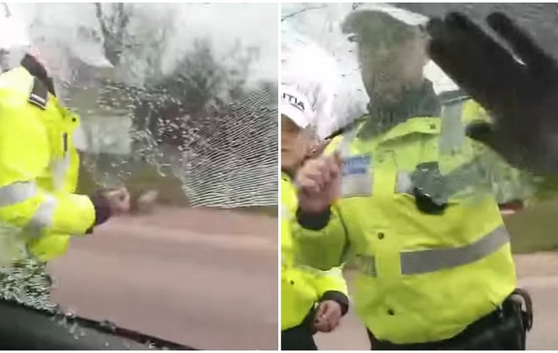 Bărbat dat jos cu forța de la volan, polițiștii i-au spart geamul: „Voi sunteți poliție comercială” | VIDEO