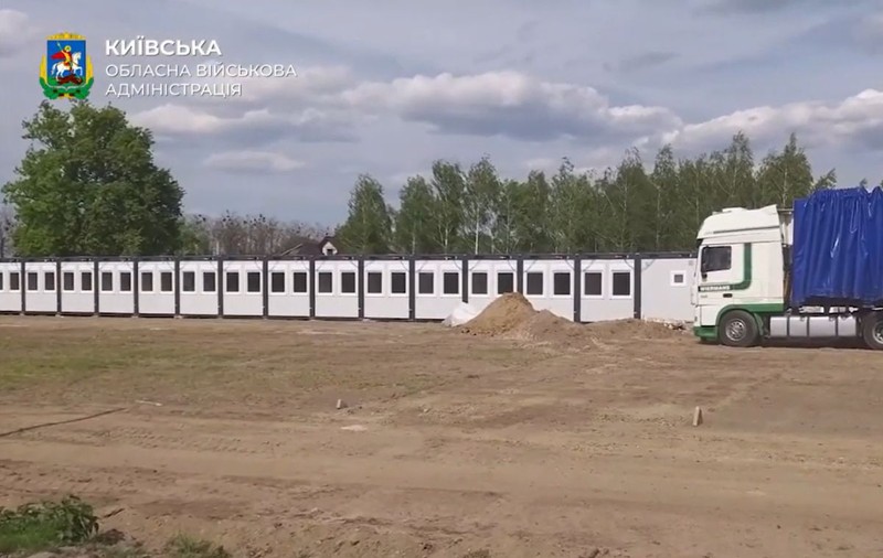 Oraș modular pentru locuitorii din Borodianka rămași fără case din cauza războiului. Când va fi deschis