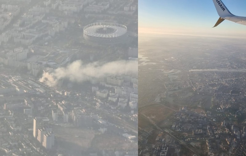 Fumul de la incendiul de la depozitul Antrefrig, din București, se vede și din avion, miercuri dimineață