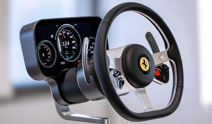 Volanul și bordul de pe Ferrari Luce. Foto: Ferrari