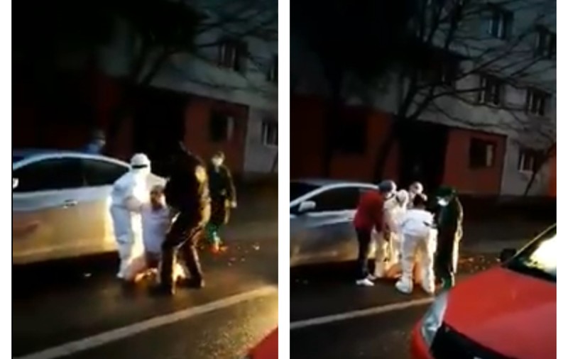 VIDEO | Imagini incredibile, surprinse în Mehedinți. Un pacient infectat cu COVID a fugit din spital. Bărbatul a fost găsit pe stradă de medici