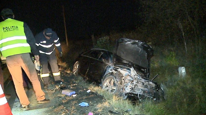 Autoturismul Audi care a lovit mașina celor doi logodnici