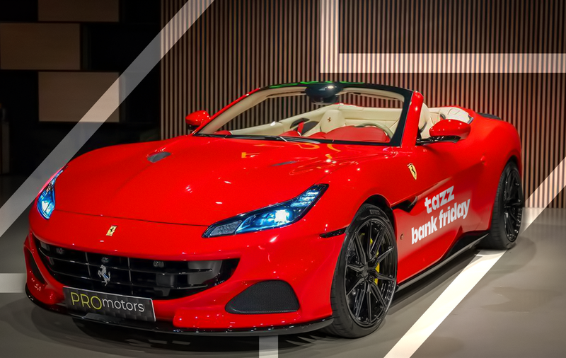 Tazz livrează mâncare cu o mașină Ferrari de Black Friday. Cum arată bolidul