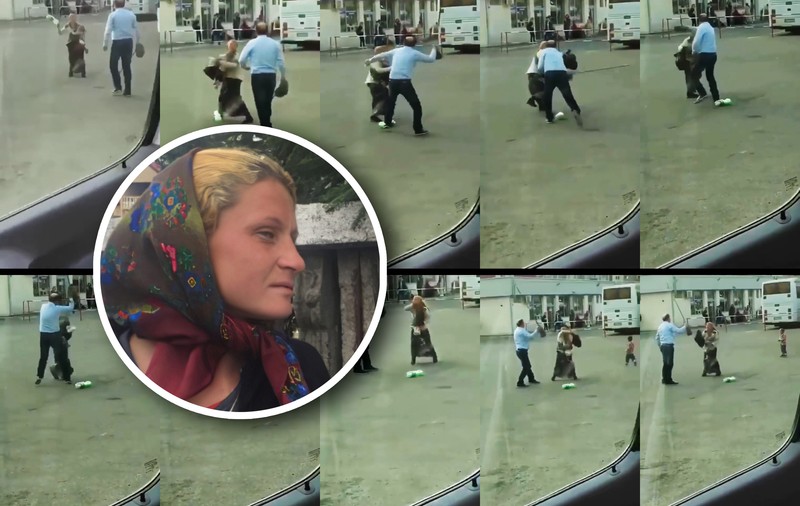 Femeia săracă bătută de un șofer de microbuz a fost condamnată la amendă sau închisoare, iar bărbatul a primit cu suspendare
