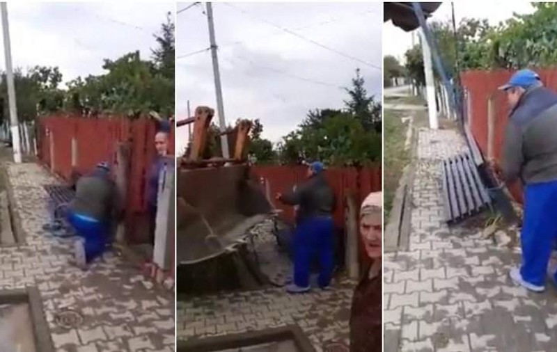 VIDEO | Primarul din Comana le-a scos băncile și stâlpii de iluminat de la porți unor localnici care nu l-au votat: ”Să vadă că am făcut ceva!”