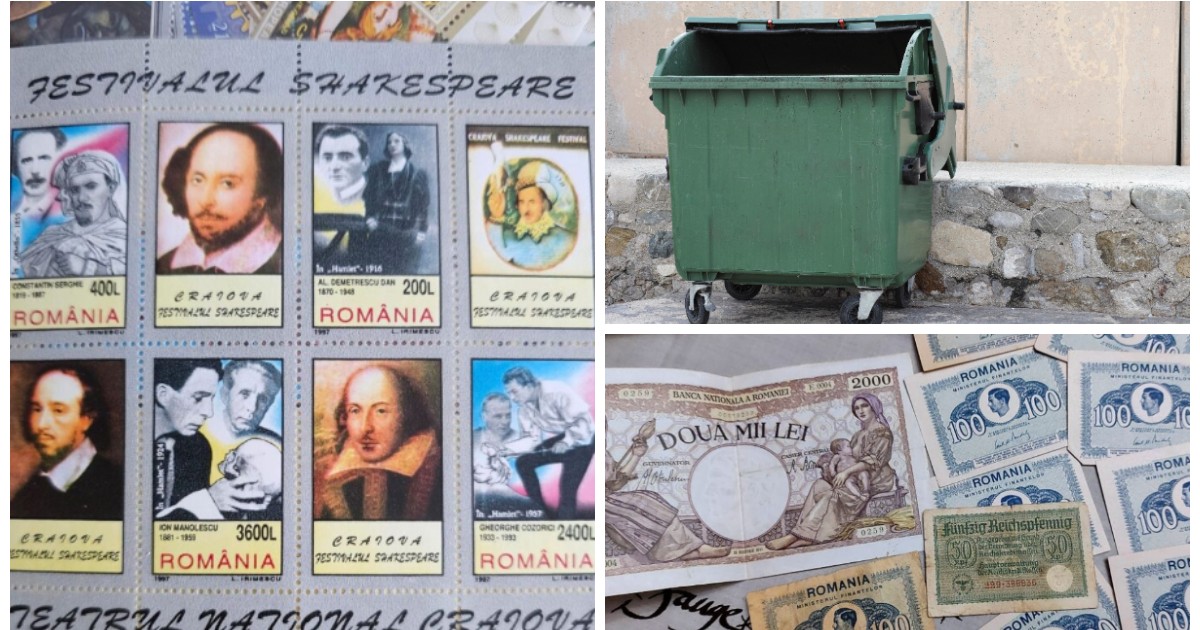 Colecțiile aruncate și un tomberon