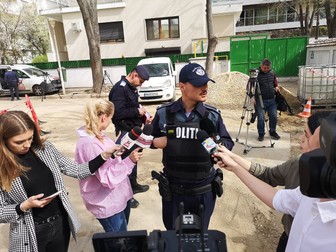 Poliția a făcut măsurători la locul faptei