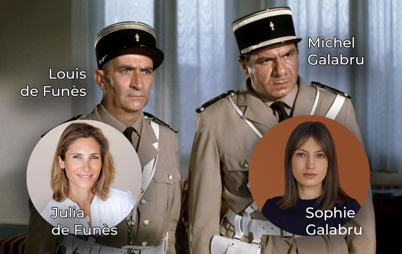 „Duo plin de înțelepciune”. Ce meserie au nepoatele legendarilor „jandarmi” Louis De Funès și Michel Galabru