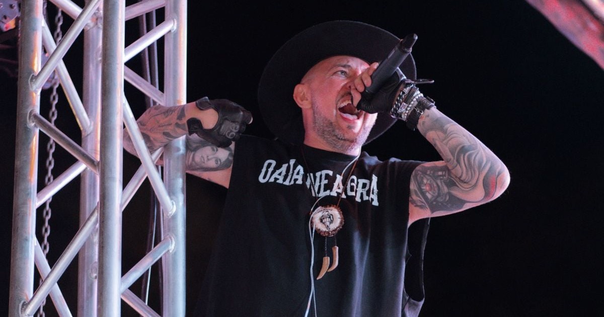 F. Charm (Bogdan Florin Vlăsceanu) pe schelele scenei la concertul din Bucovina