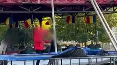 Incidentul s- petrecut într-un parc de distracții. Foto Captură video PRO TV