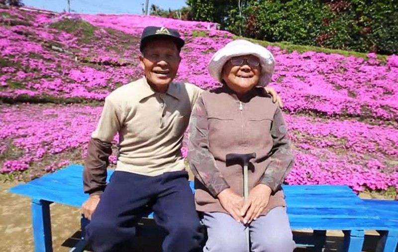 Japonezul Toshiyuki Kuroki a plantat timp de 2 ani de zile flori pentru a aduce zâmbetul pe chipul soției sale, Yasuko, care și-a pierdut vederea. Sursa foto: Facebook/Yoshiyuki Matsumoto