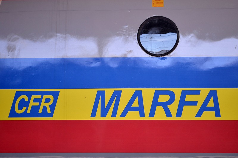 Logo-ul CFR Marfa poate fi vazut marti 23 Mai 2017, in timpul evenimentului Infratrans desfasurat in Gara de Nord din Bucuresti. Infratrans este un eveniment business-to-business, organizat de ministerul Transporturilor, structurat in jurul expozitiei dedicate transportului feroviar, administratorilor de cale ferata, furnizorilor de echipamente si componente, operatorilor de transport feroviar public. ALEXANDRU DOBRE/MEDIAFAX FOTO