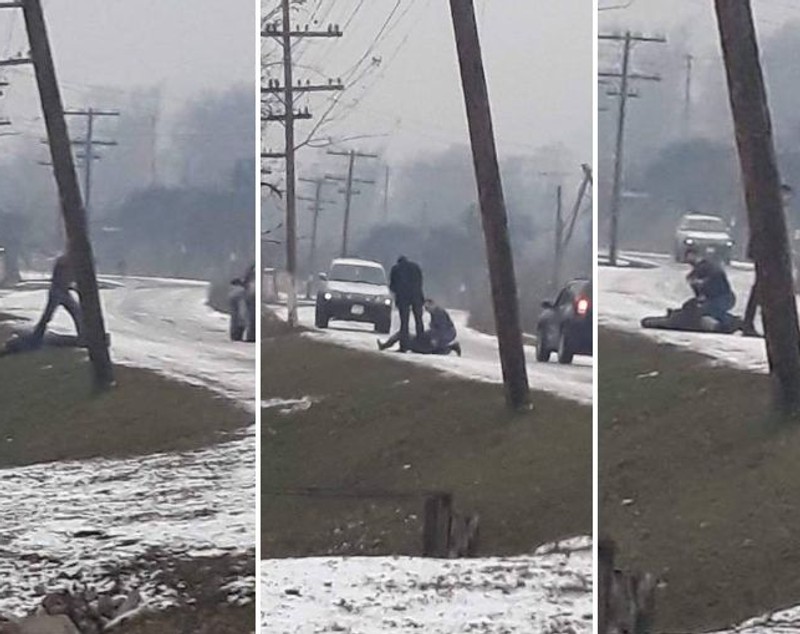 IMAGINI SCANDALOASE - Bărbat lovit de mașina Poliției de Frontieră și târât în șanț de polițiști! Instituția are altă variantă