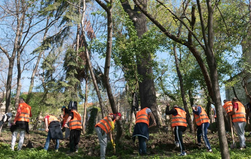 UPDATE: 50 de detinuţi fac curăţenia de primăvară  în parcurile Cişmigiu, Tineretului şi Herăstrău