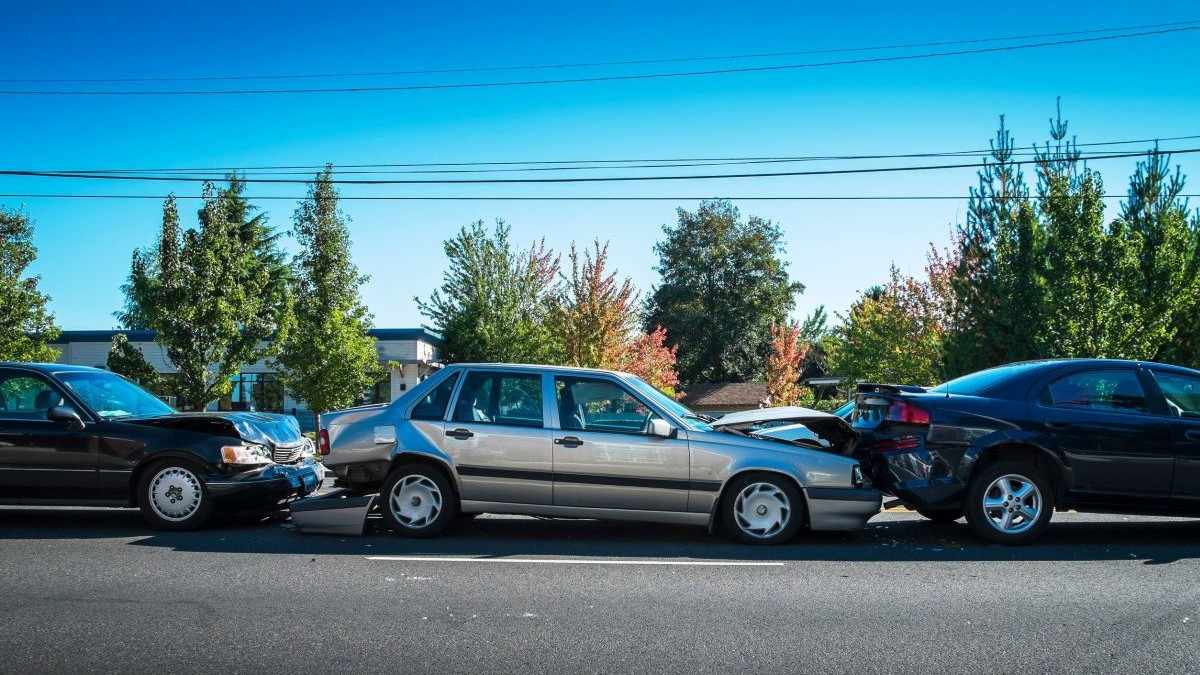 Accident in lant, carambol