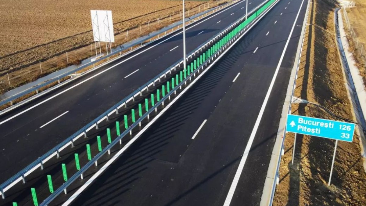 Drumul Expres Pitești Craiova, fotografiat din dronă