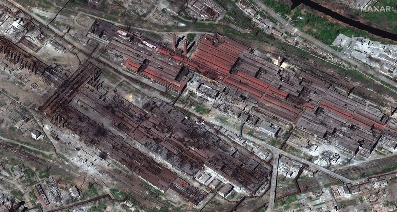 Imagine din satelit de la complexul siderurgic Azovstal din Mariupol | Foto: Profimedia