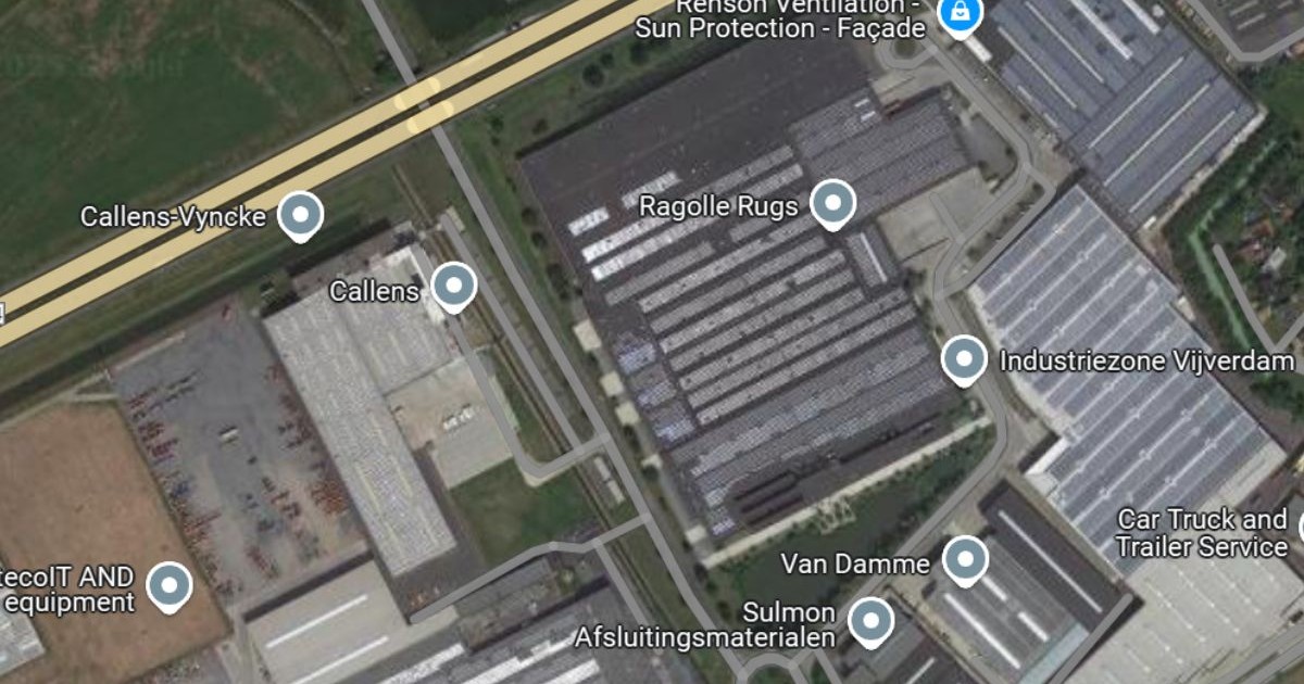 imagine din satelit deasupra zonei industriale din Flandra, Belgia