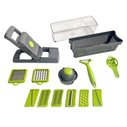Set 14 piese feliator manual cu razatoare integrata, lame interschimbabile din inox, Matheus