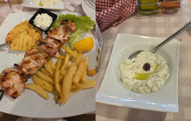 Cât plătesc românii pe un tzatziki, souvlaki și o salată grecească la o tavernă dintr-un celebru sat din Santorini