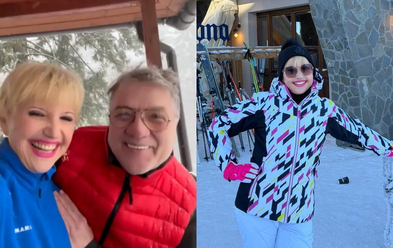 Cum au fost surprinși Marina Almășan și Sorin Mărcuș la munte. Au patinat, au băut vin fiert și au stat în casa lui din Brașov