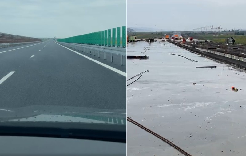 Imagini văzute din mașină pe aproximativ 35 km din Autostrada A7, între Adjud și Bacău: Care este punctul cel mai fierbinte al șantierului