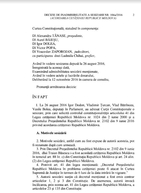 Aceasta este decizia Curtii Constitutionale