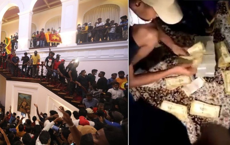 Protestatarii din Sri Lanka au găsit grămezi de bani în reședința președintelui. S-au filmat când îi numără