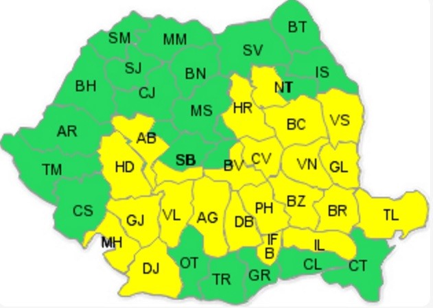 METEO, cod galben de ploi (Foto: ANM)