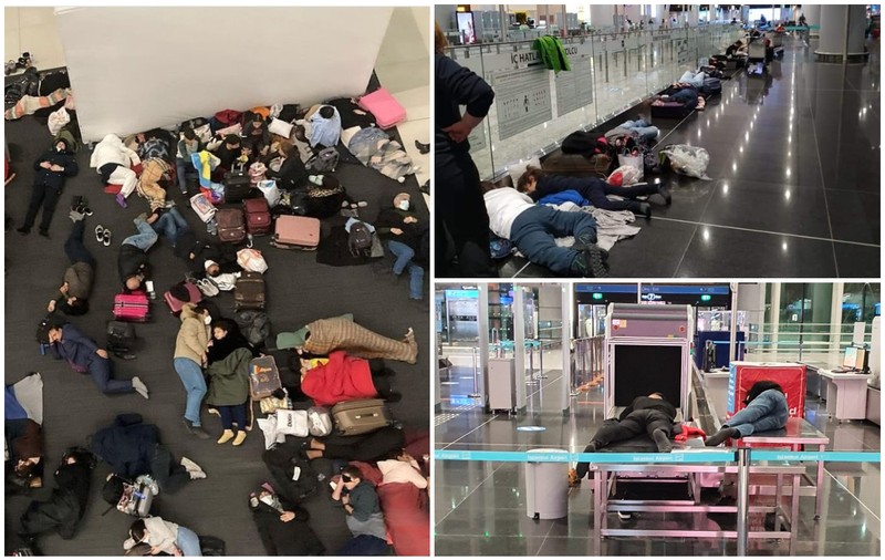 VIDEO | Cel mai mare aeroport din Europa a devenit cel mai mare „dormitor comun” de pe continent