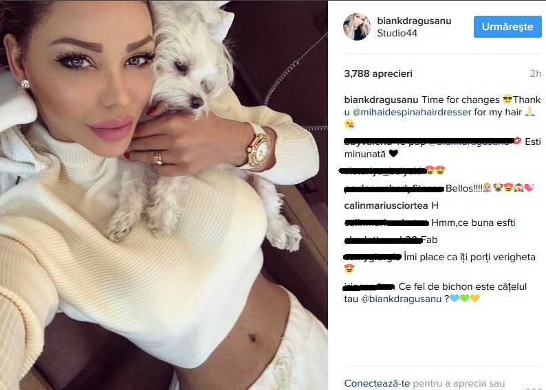 Detaliul din imaginea cu Bianca Drăgușanu