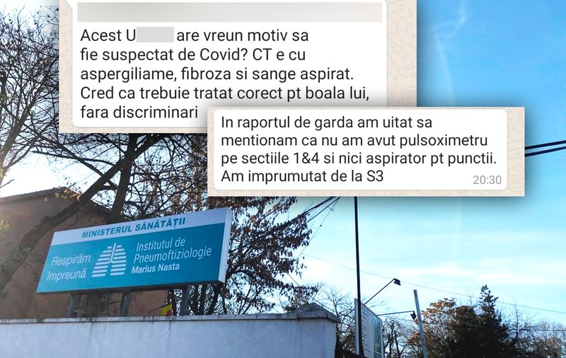 Mesaje între medici cu haosul și lipsurile de la “Institutul M. Nasta” în timpul pandemiei COVID-19