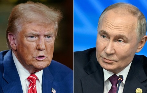 Colaj cu Donald Trump (stânga) și Vladimir Putin Foto: Profimedia