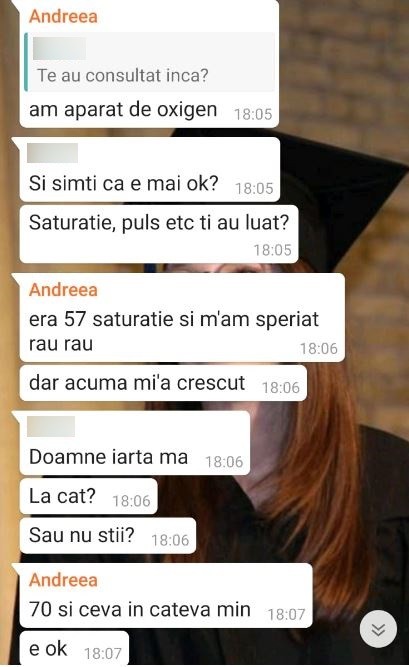 “M-am speriat rău rău”, le-a scris Andreea rudelor