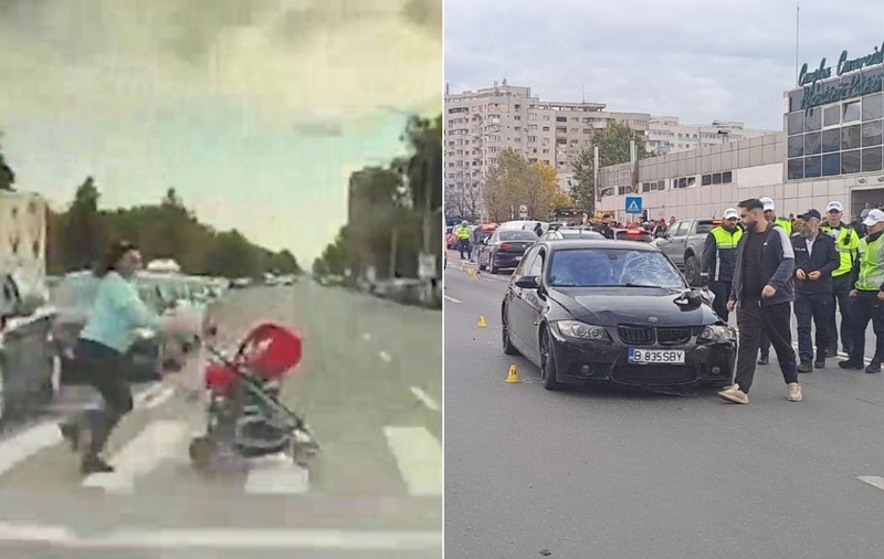 Filmul accidentului de pe Șoseaua Berceni din București, unde o tânără mamă a murit lovită de un BMW pe trecerea de pietoni