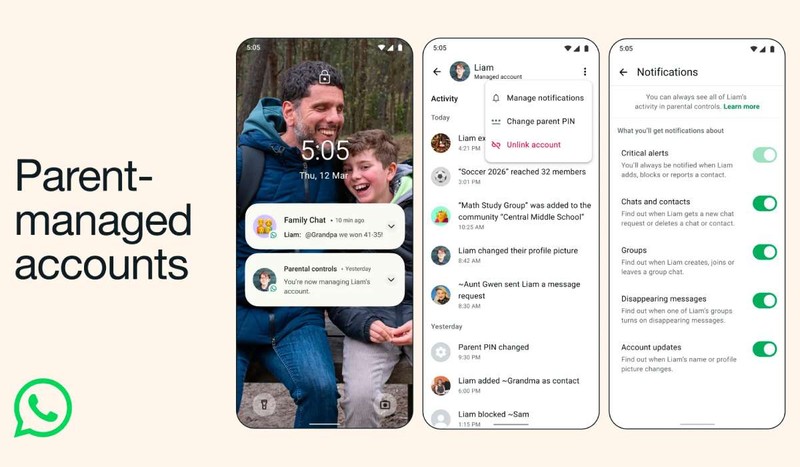 WhatsApp va permite părinților să gestioneze mai bine activitatea din aplicație a copiilor lor. Foto: WhatsApp