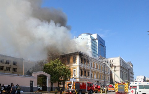 Kiev. Academia Națională de Științe, lovită de drone rusești Sursa foto: Profimedia