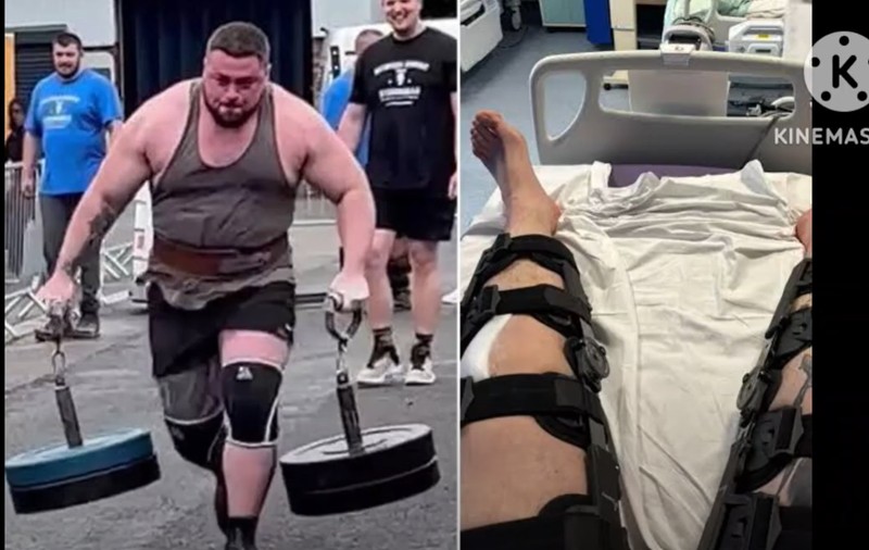 Momente de panică după ce un britanic și-a rupt tendoanele de la rotule, la un concurs Strongman | VIDEO